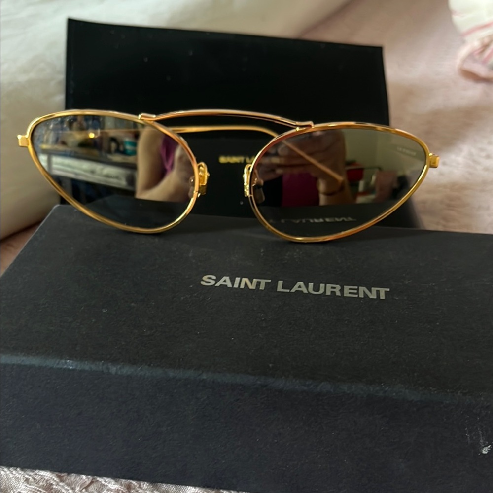 Saint Laurent Gold Frame Sunglasses